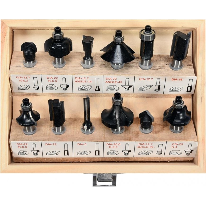 Vorel milling bits for wood 12pcs, 8mm shank, 22550 – 3