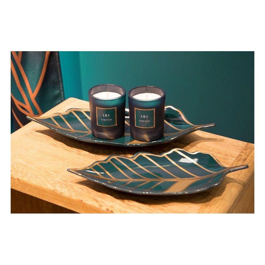Eurofirany LIMITED COLLECTION LILI3 Decorative leaf-shaped plate, 41 X 19 X 5 cm, color: turquoise, – 4