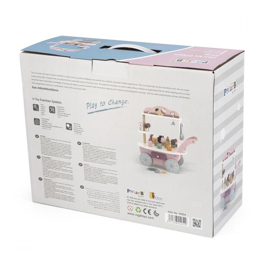 Viga Toys Žaislinė medinė cukrainė ir ledų parduotuvė vaikams PolarB Viga – 4