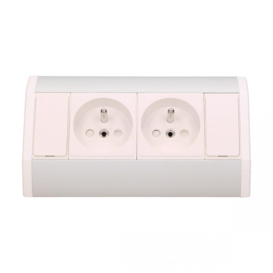 Orno Baldų lizdas 2x2P + Z, baltas ir sidabrinis – 4