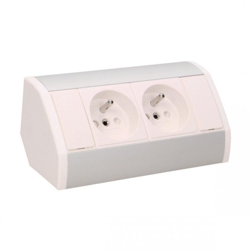 Orno Baldų lizdas 2x2P + Z, baltas ir sidabrinis – 5