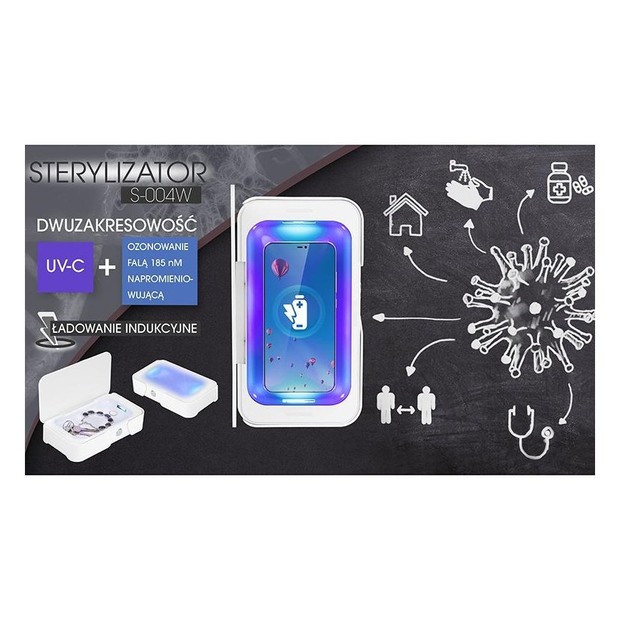 Senix UV-C sterilizatorius smulkiems daiktams su S-004W indukciniu įkrovikliu – 7