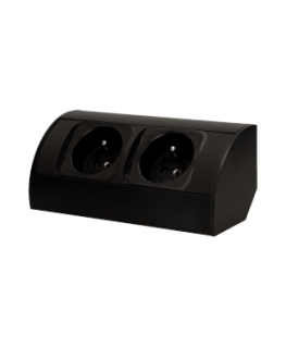 ORNO FURNITURE SOCKET 2X2P + Z, Black