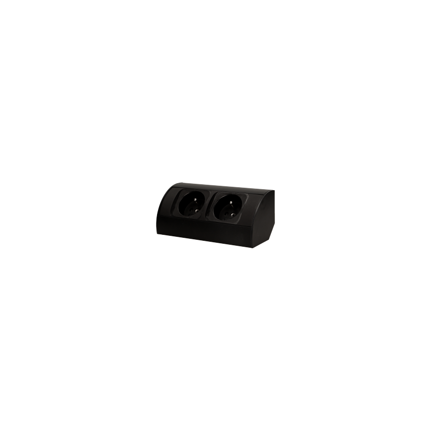ORNO FURNITURE SOCKET 2X2P + Z, Black