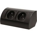 ORNO FURNITURE SOCKET 2X2P + Z, Black ORNO FURNITURE SOCKET 2X2P + Z, Black