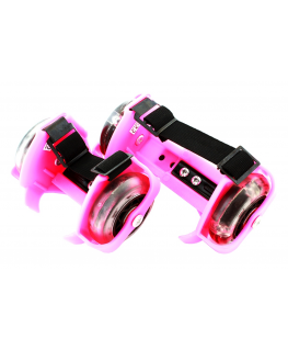 Goodbuy vaikiški riedučiai su 3 LED lemputėmis, 7 cm skersmens rožinė