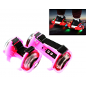 Goodbuy children's roller skates with 3 LED lights, 7 cm diameter pink
