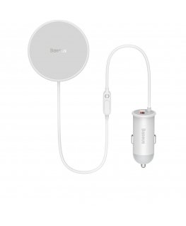 Baseus wireless car charger with MagSafe 15W holder for air vent + USB-A 25W white (CW01)