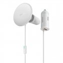 Baseus wireless car charger with MagSafe 15W holder for air vent + USB-A 25W white (CW01)