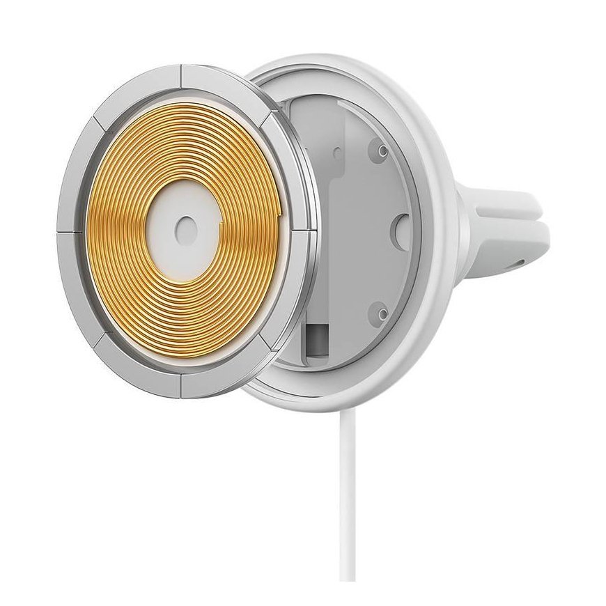 Baseus wireless car charger with MagSafe 15W holder for air vent + USB-A 25W white (CW01) – 6
