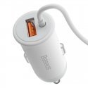 Baseus wireless car charger with MagSafe 15W holder for air vent + USB-A 25W baltas (CW01)