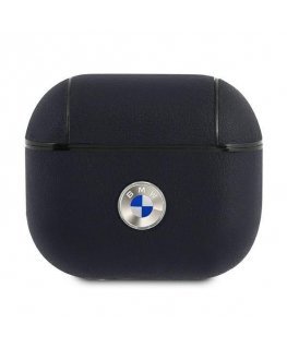 BMW 3 BMA3SSLNA AirPods viršelio tamsiai mėlyna/tamsiai genijinė oda Sidabrinis logotipas