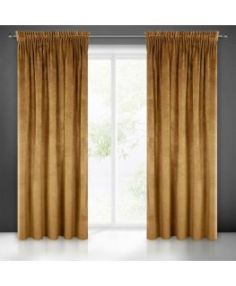 Night curtain made of soft velvet Eurofirany DIVA LINE RIA 140X270 cm, tape/tunnel/hooks, 300 g/m2, color: honey
