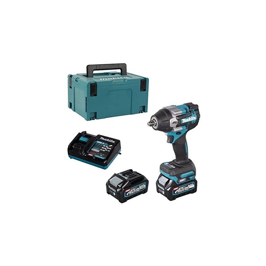 Makita Maszyny Makita TW007GM201 Cordless Impact Wrench 40V XGT, 2x4.0Ah, 1/2", 760Nm, BL-M, – 2