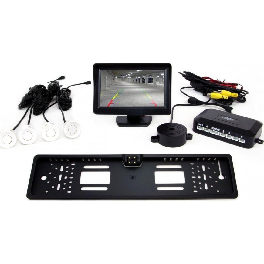 Amio 01551 Sensor Kit 4 white sensors TFT 4.3 with 402 camera in recording frame – 11