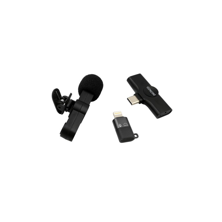 Belaidis vlogging mikrofonas DELTACO USB-C/Lightning, 1-pack / VLOG-100 – 2
