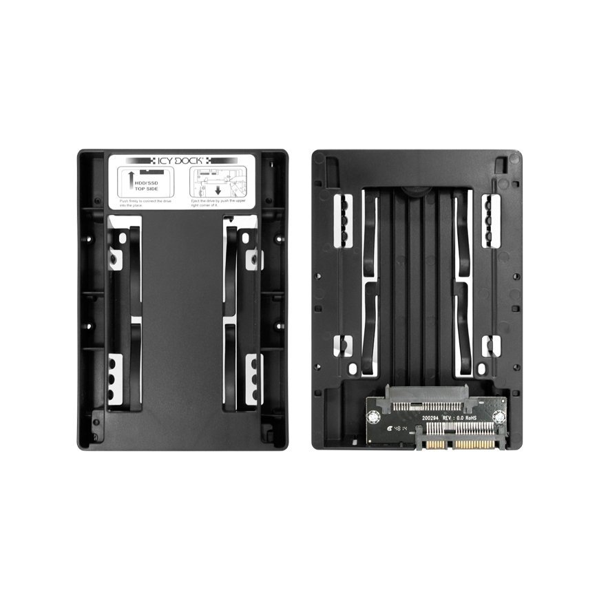 Icy Dock MB882SP-1S-3B asemapaikkaan asennettava paneeli 8,89 cm (3.5") Liitinpaneeli Musta – 4