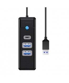 Orico Hub USB Adapter to 2x USB 3.0 + USB-C, 5 Gbps, 0.15m (Black)