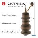 Zassenhaus pepper mill Speyer beech wood 19 cm Zassenhaus pepper mill Speyer beech wood 19 cm