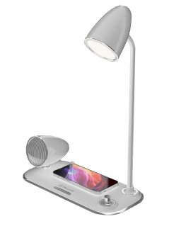 Tellur Nostalgia Wireless Desk Charger, Bluetooth Speaker, Desk Lamp white