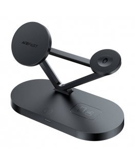 Qi 3in1 wireless charger Acefast E9 15W, MagSafe (black)
