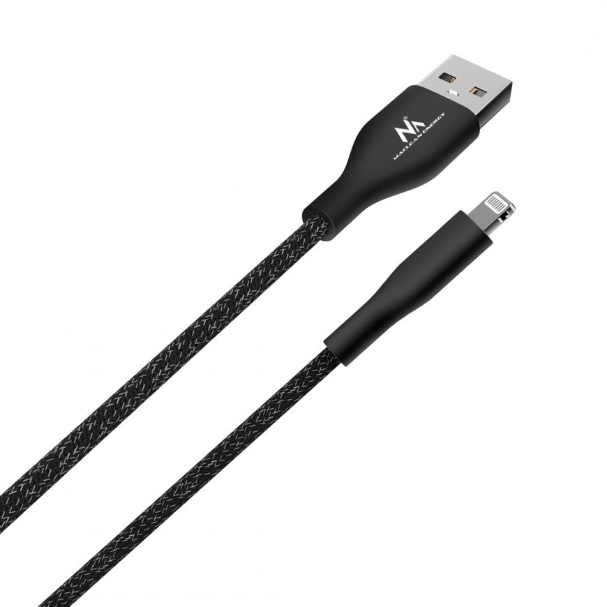 IOS MFi kabeļa uzlādes datu pārsūtīšana ātra uzlāde USB 2.4A melns 1m 5V 2.4A neilons – 5