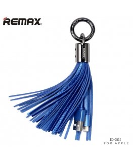 Remax RC-053i Designer Key Chain Ring with Apple Lightning Data & Charger cable (MD818) Blue