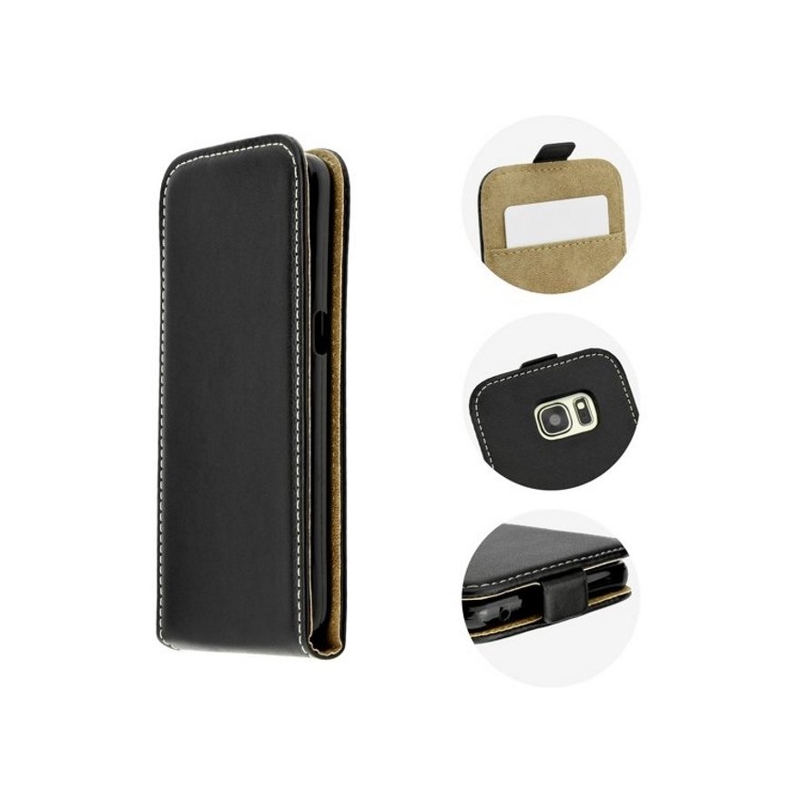 Forcell Flexi Slim Flip Huawei Y6 (2017) vertical case in silicone holder Black – 2