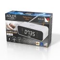 Adler Alarm Clock with Wireless Charger AD 1192W AUX in, Baltas, Alarm function Adler Alarm Clock with Wireless Charger AD 1192W AUX in, Baltas, Alarm function