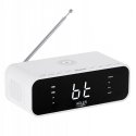 Adler Alarm Clock with Wireless Charger AD 1192W AUX in, Baltas, Alarm function Adler Alarm Clock with Wireless Charger AD 1192W AUX in, Baltas, Alarm function