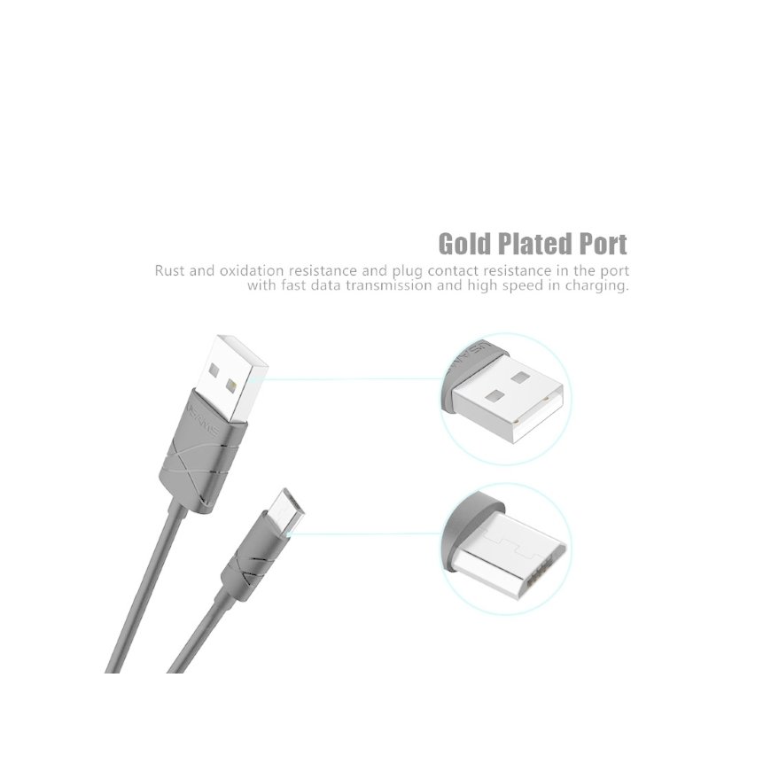 Usams MICUSBJG02 Universal Durable U-Gee USB to Micro USB Data & Charger Cable 1m White (US-SJ039) – 3