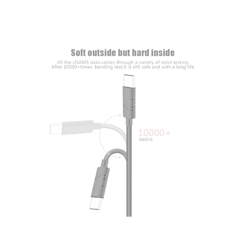 Usams MICUSBJG02 Universal Durable U-Gee USB to Micro USB Data & Charger Cable 1m White (US-SJ039) – 4