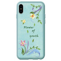 Devia Flower Embroidery Lanzh Aizmugurējais Silikona Apvalks priekš Apple iPhone X / XS Zaļš Devia Flower Embroidery Lanzh Aizmugurējais Silikona Apvalks priekš Apple iPhone X / XS Zaļš