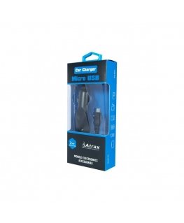 ATX Platinum Премиум Автомобильная зарядка 12 / 24V / 1A + Провод Micro USB Черная (Blue Blister)