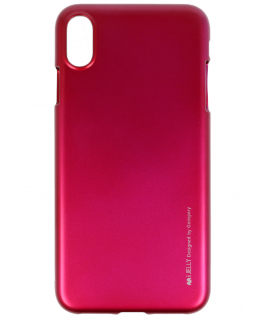 Mercury i-Jelly Back Case Izturīgs Aizmugurējais Silikona Apvalks Ar Metālisku Spīdumu Priekš Apple iPhone XS MAX Rozā