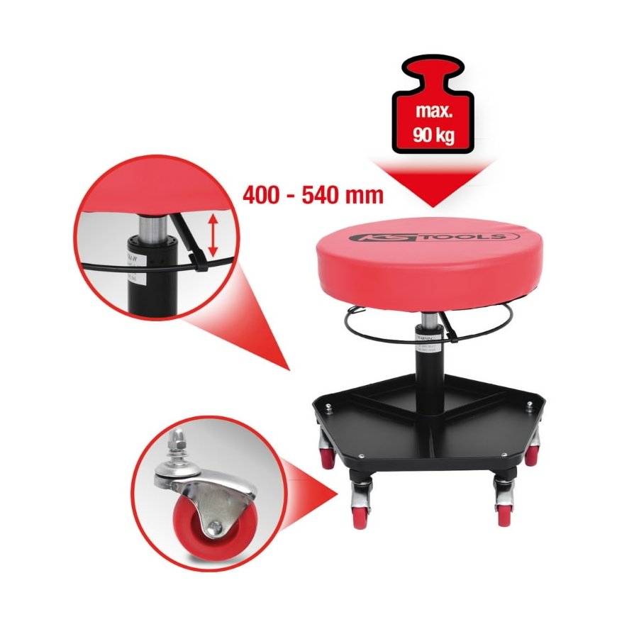 work chair with adjustable height l round H54cm, KS Tools – 2