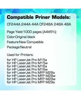 HP CF244A -värikasetti (alkuperäinen HP 44A, HP44A 1000 sivua mustaa)