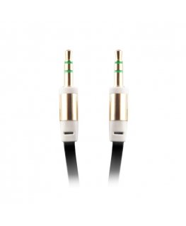Forever Flat AUX 3.5mm male to 3.5mm male Audio Braided rope 1m Cable Black (OEM)