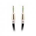 Forever Plakans AUX 3.5mm spraudnis uz 3.5mm spraudnis Audio pītas virves 1m Kabelis Black (OEM)