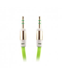 Forever Плоский AUX 3.5mm на 3.5mm Аудио кабель 1m из плетеной веревки Зеленый (OEM)