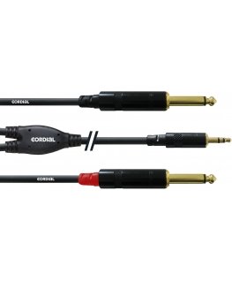 Cordial 3,5mm - 2 x 6,3 mm -audiokaapeli, 1,5 m