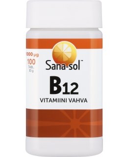Sana-sol B12-vitamiini Vahva -tabletti, 1000µgm, 100 tabl