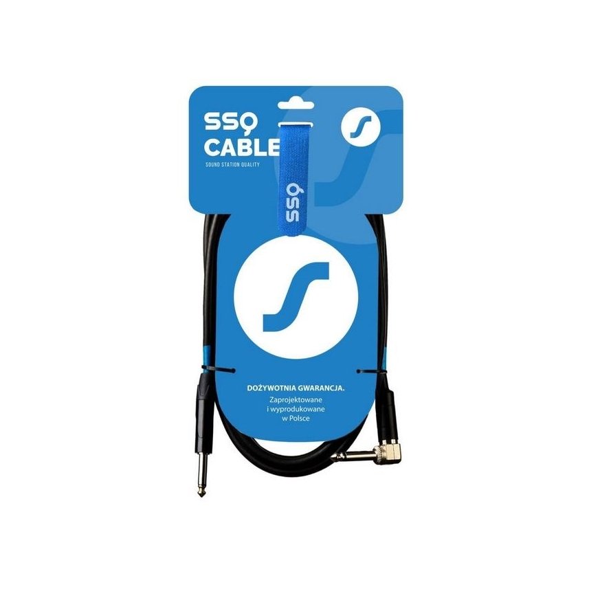 SSQ JMPJMK1 SS-1439 Cable Jack Mono - Jack Mono (90 degree angle) 1 m Juodas