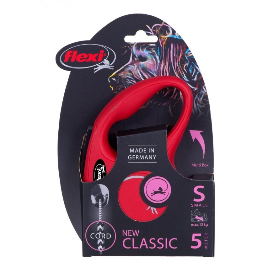 Flexi New Classic, S, 5 м, красный ремешок – 5