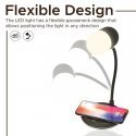PROMATE LumiQi LED Table Lamp with Wireless charging and Bluetooth speaker
