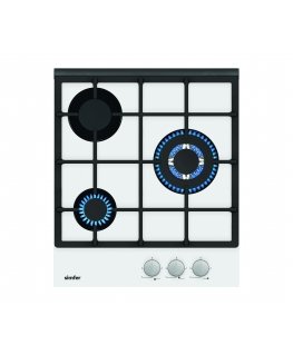 Kaitlentė Simfer Hob H4.305.HGSBB Gas on glass, Number of burners/cooking zones 3, Rotary painted inox knobs, Baltas