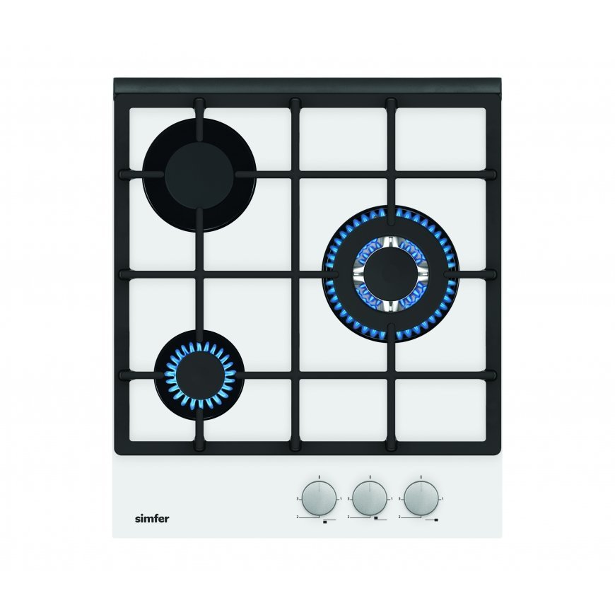 Kaitlentė Simfer Hob H4.305.HGSBB Gas on glass, Number of burners/cooking zones 3, Rotary painted in