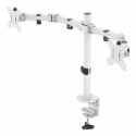 Dual monitor desk mount DELTACO GAMING WA86, 13"-32" screens, VESA 75x75/100x100, white / GAM-040-W Dual monitor desk mount DELTACO GAMING WA86, 13"-32" screens, VESA 75x75/100x100, white / GAM-040-W