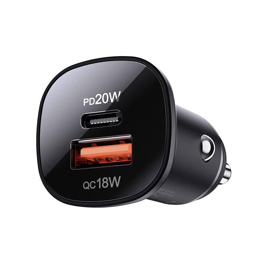 Car charger Acefast B1 Mini 38W USB-C+USB-A black – 2