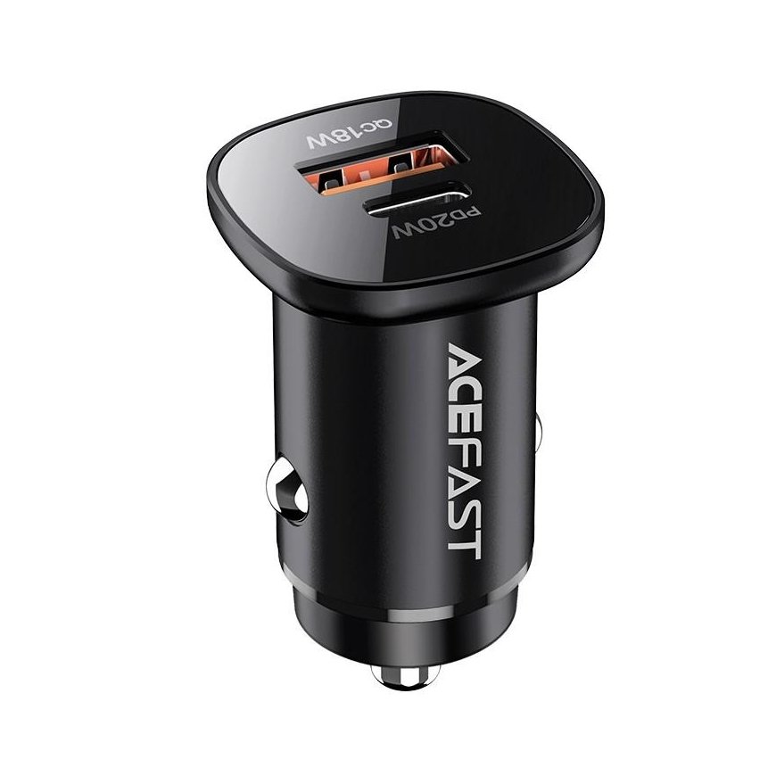 Car Charger Acefast B1 mini 38W, USB + USB-C (black) – 5